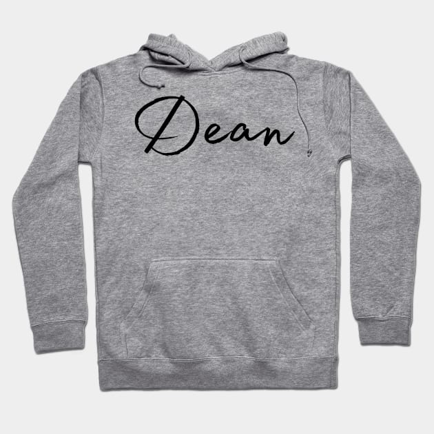 Dean Name Calligraphy Hoodie by Word Minimalism